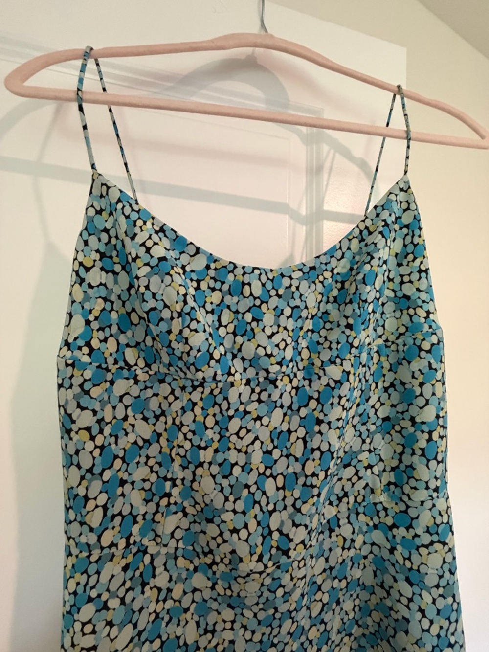 Vintage Y2k Express Blue Floral Midi Slip Skirt - Picture 2 of 6